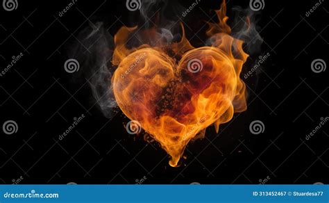 Illustration of a heart ablaze with flames, symbolizing the intensity of passion