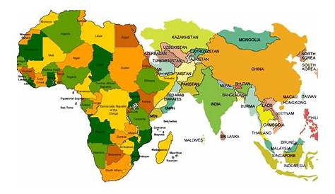 Africa And Asia Political Map Ocktonxeqi Of