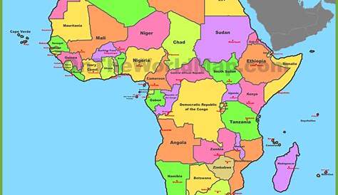 Africa Map Countries Labeled Of With And Capitals