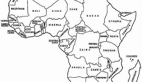 Printable Blank Map African Countries Diagram Outstanding