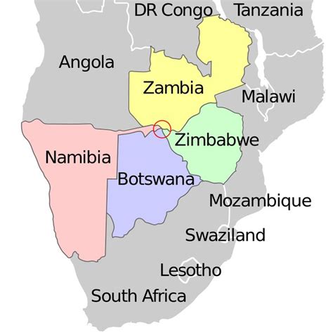 africa map botswana namibia zimbabwe zambia