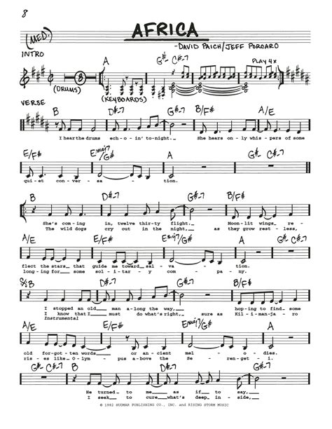 africa toto music sheet