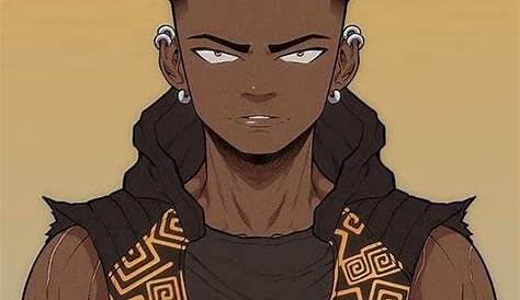 Hoodie Brown Skin African American Anime Boy Black Skin