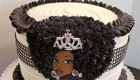 Personalized african american girl birthday centerpiece cake
