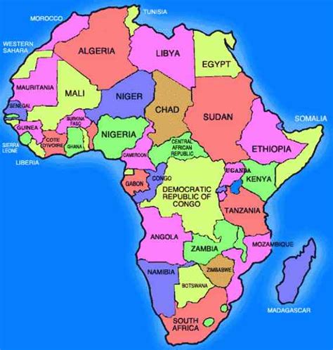 african map with labels