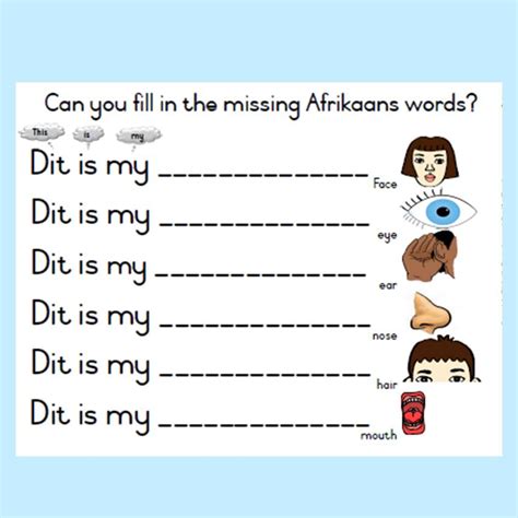 afrikaans for beginners worksheets pdf
