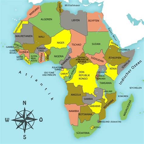 Digitale kaart Afrika staatkundig 1282 Kaarten en Atlassen.nl
