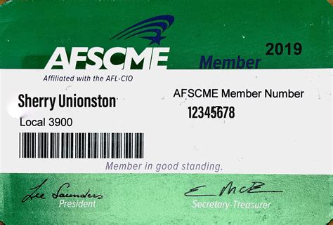 afscme union membership card