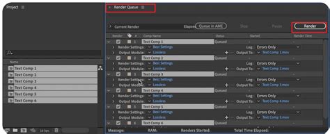 After Effects Render Queue Not Working