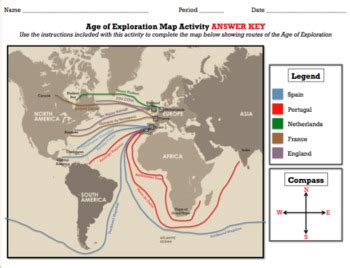 Age Of Exploration Map Activity Key