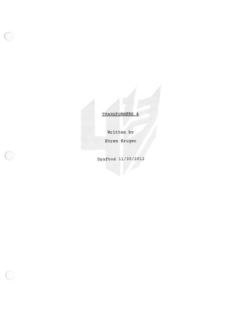 Age Of Extinction Script
