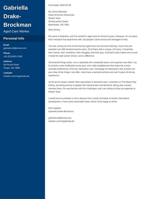 Incredible Aged Care Worker Cover Letter Example New Release