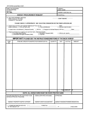 agency procurement request form