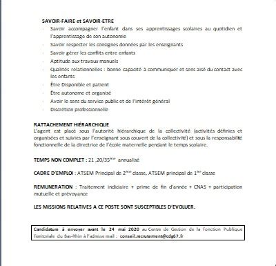 Agent Territorial Spécialisé Des écoles Maternelles Emploi