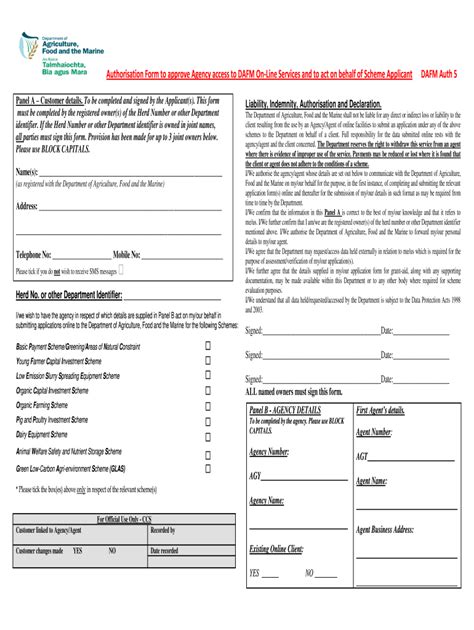 agfood agent forms
