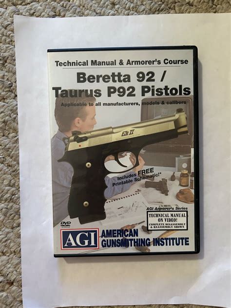 Agi Beretta 92 Taurus 92 Technical Manual Armorers Course Dvd Beretta 92taurus 92 Technical Manual Armorers Course Dvd