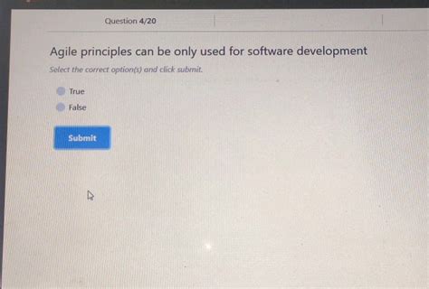 agile principles can be only used for software development true or false