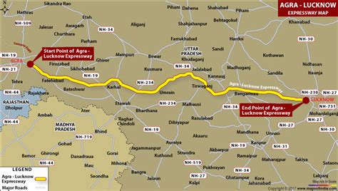 agra to lucknow distance map