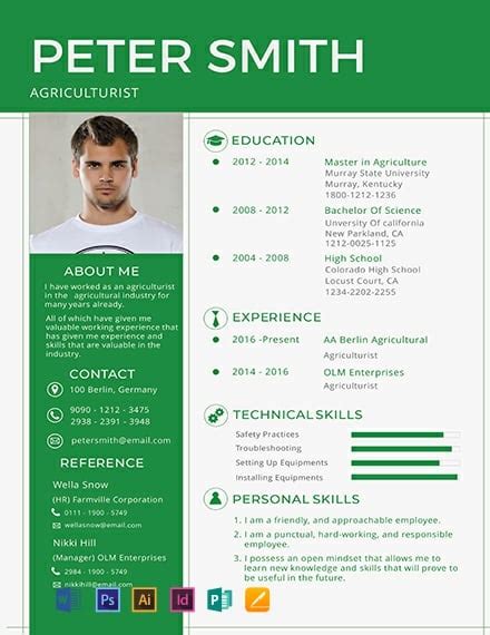 Clean Agricultural Resume Template Resume Example to Download