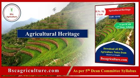 Look Agriculture Heritage Notes Pdf