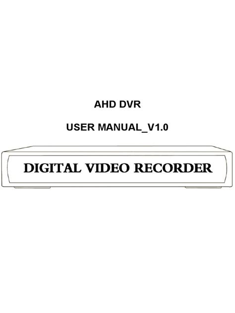Ahd Dvr User Manual