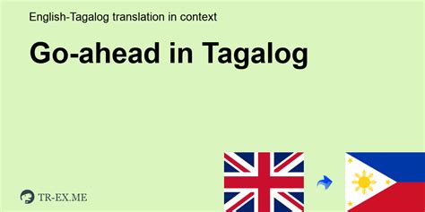 ahead meaning in tagalog