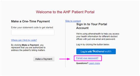 ahf patient portal login