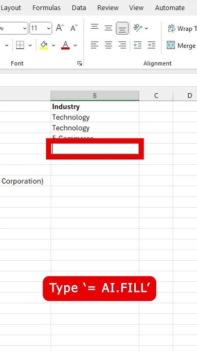 ai fill function in excel