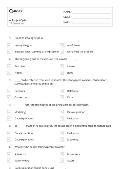 Ai Worksheets Class 9