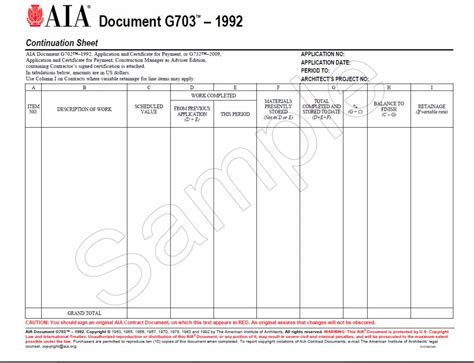 aia document g703 excel