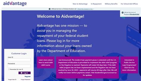 aidvantage federal student loan login