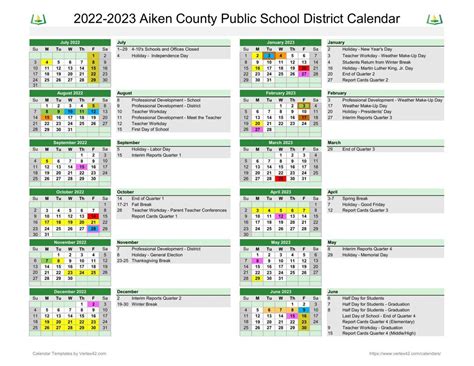 aiken county school schedule 2022-23