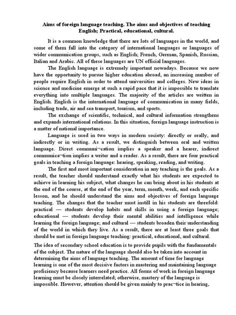 +14 Aims Of Teaching Foreign Language 2023