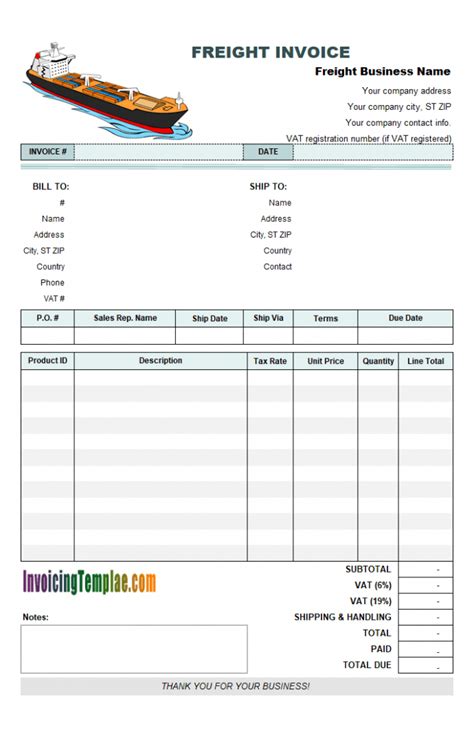 Air Freight Invoice Template In 2023