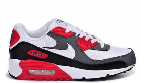 Nike Air Max 90 Junior noir rouge et blanc Chaussures