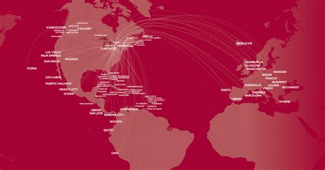 air canada rouge destinations map