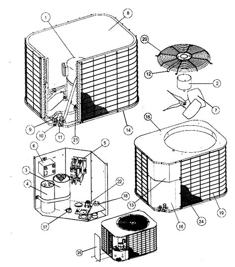 air conditioner outside unit parts diagram