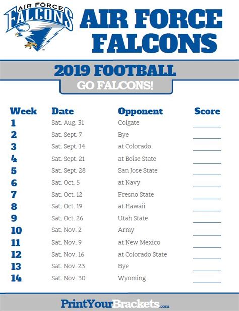 air force college football schedule 2023