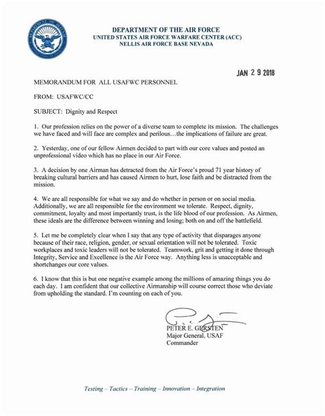 Air Force Public Release Statement Template