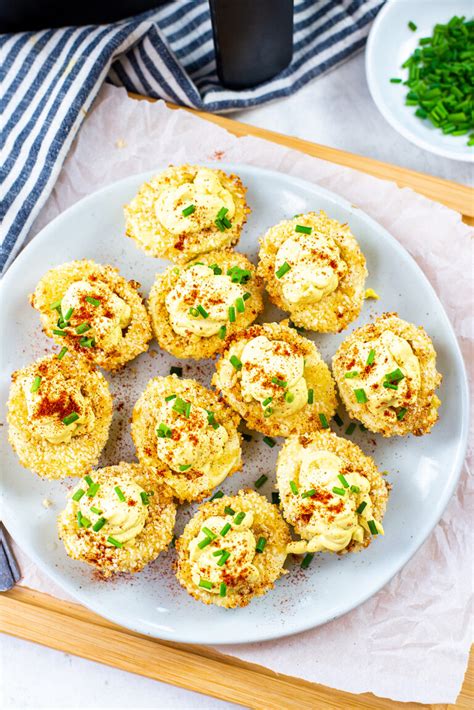 Air Fryer Deviled Eggs Breaded