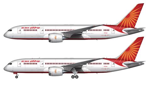 air india plane drawing
