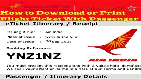 air india ticket avion