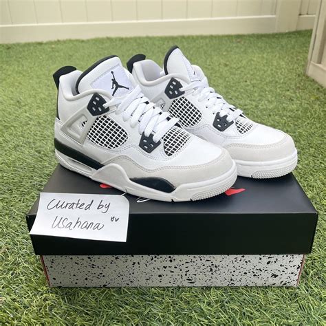 air jordan 4 retro white military black