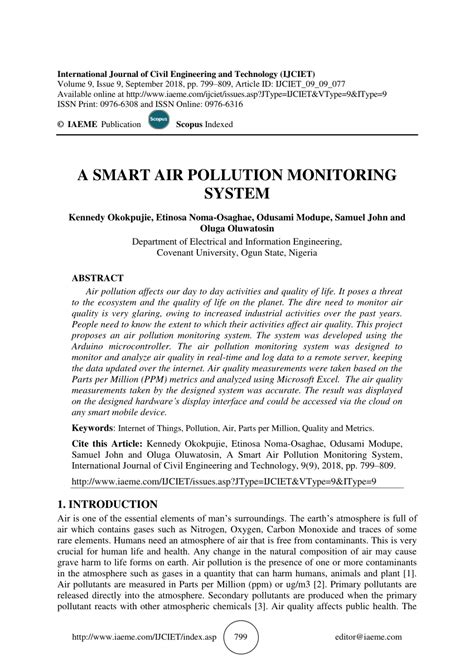 air pollution monitoring system report