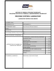 Air Pressure Process Control Lab Report