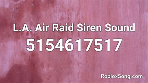 air raid siren sound id roblox