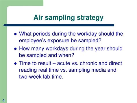 Air Sampling Strategies