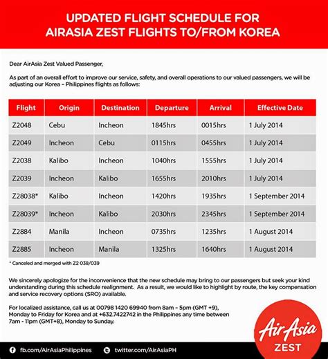 airasia zest flight schedule