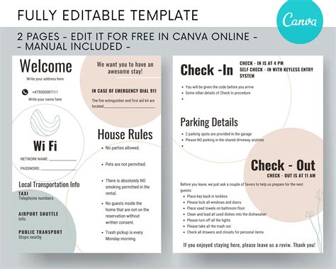 Airbnb Check In Guide Template