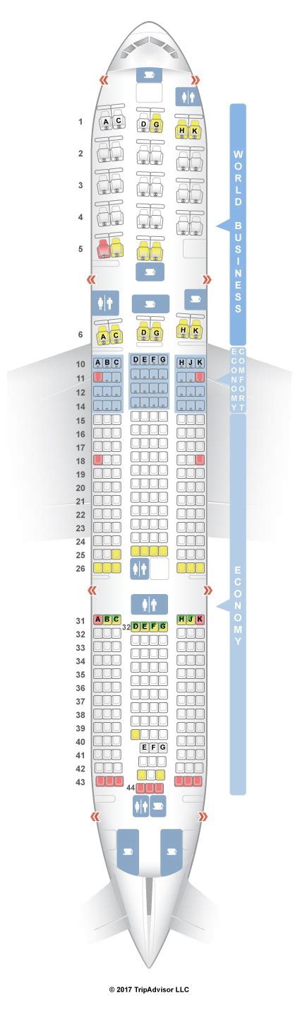aircraft boeing 777-200 seat map